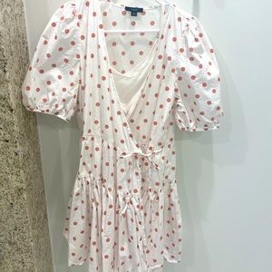 Jcrew puff sleeve polka dot wrap dress